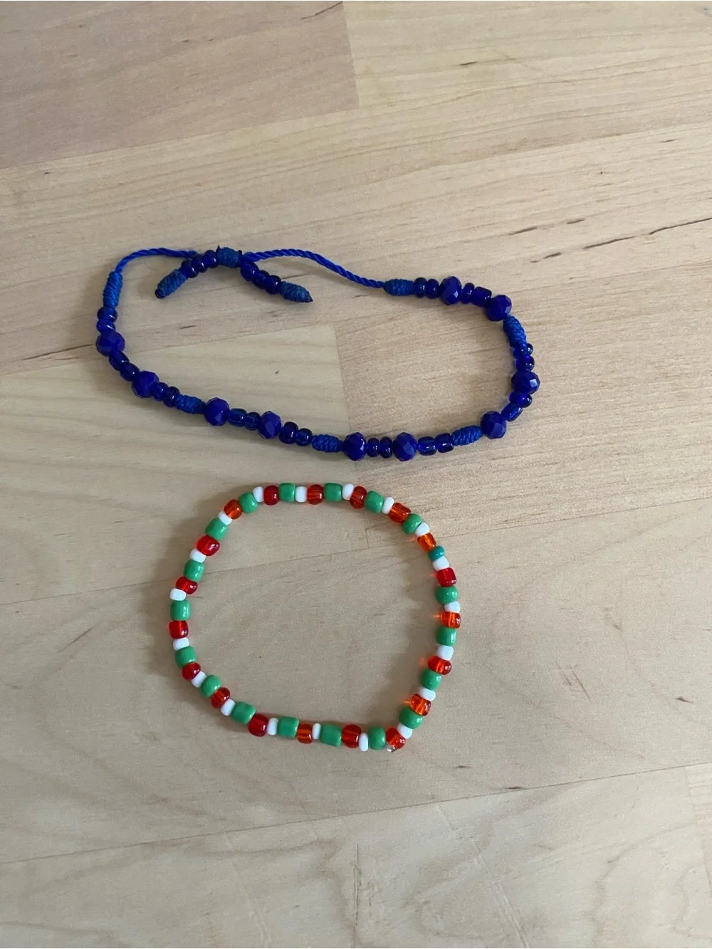 Beaded Bracelets Set - Blue and Multi-Color